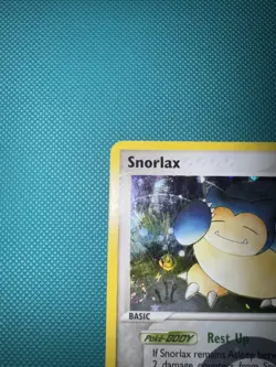 Snorlax 15/112 Holo Rare FireRed & LeafGreen Pokemon Reverse Holo SWIRL! - Image 2