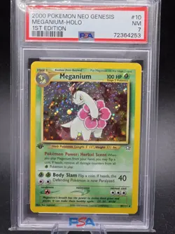 Meganium 11/111 Holo Rare Pokemon Neo Genesis 1st Edition PSA 7 - Image 1