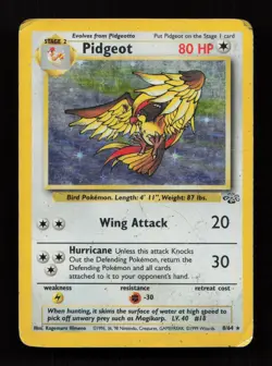 Pidgeot 8/64 Holo Rare Jungle Pokemon DAMAGED - Image 1