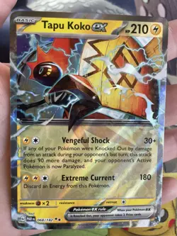 Tapu Koko ex Double Rare Pokemon TCG Paradox Rift 068/182 - Image 2