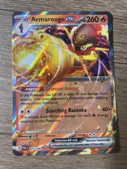 Pokemon TCG Armarouge ex Paradox Rift 027/182 Double Rare Never Played - Image 1