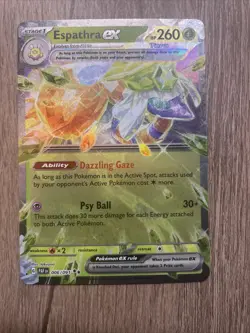 Espathra ex 006/091 Ultra Rare Pokemon TCG Scarlet & Violet Paldean Fates NP - Image 1