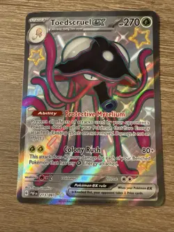 Pokemon TCG Toedscruel EX 213/091 Scarlet & Violet: Paldean Fates Holo Shiny NP - Image 1