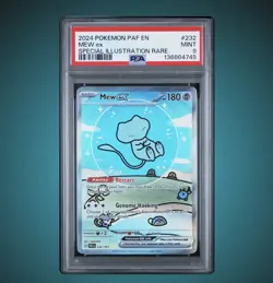 2024 POKEMON PAF EN-PALDEAN FATES SPECIAL ILLUSTRATION RARE #232 MEW EX PSA 9 - Image 1