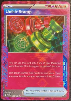 Unfair Stamp ACE SPEC 165/167 Pokemon TCG S&V Twilight Masquerade Trainer NM - Image 1