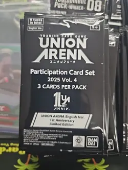 Union Arena Participation Card Set 2025 Vol 4 Sealed Pack 3 Cards English - Image 1