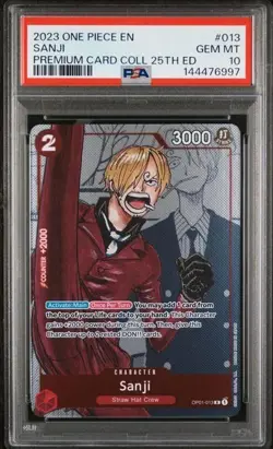 One Piece Sanji Premium Card Collection 25th Anniversary Edition English Psa 10 - Image 1