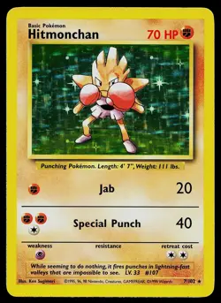 Pokemon Card - Hitmonchan Base Set 7/102 Holo Rare - Image 1