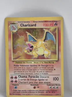 BASE SET - HOLO - 4/102 CHARIZARD - MP - WOTC POKEMON CARD PORTUGUESE !!! - Image 3
