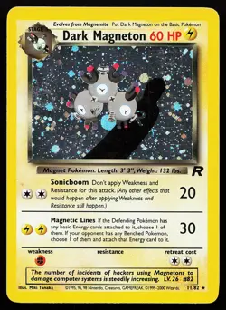 Dark Magneton 11/82 Holo Rare Team Rocket Pokemon Card - Image 1
