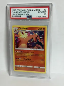 PSA 10 Pokemon Charizard - Holo 2018 Pokemon Sun & Moon Dragon Majesty - Image 1
