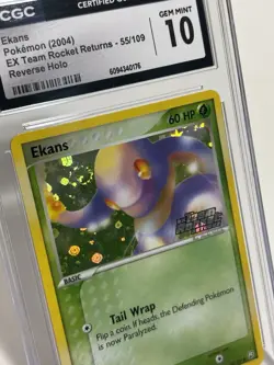 CGC 10 - Ekans #55/109 Reverse Holo Stamped - Pokemon EX Team Rocket Returns - Image 2