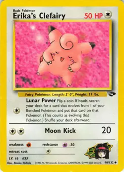 Erika's Clefairy #40 Gym Challenge Pokemon TCG 1999 - Image 1