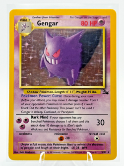 Pokemon TCG: Gengar 5/62 -FOSSIL (LP/MP) - Image 1