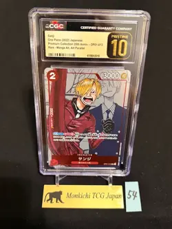 CGC PRISTINE 10 Sanji OP01-013 Rare Manga Alt Art Parallel One Piece JP '22 25th - Image 1