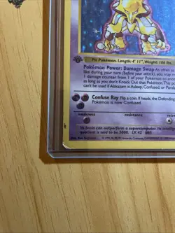 Vintage Pokemon Card First Edition Shadowless Alakazam Base Set Holo 1/102 MP-HP - Image 3
