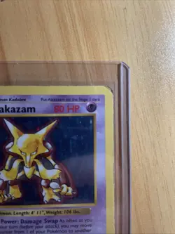Vintage Pokemon Card First Edition Shadowless Alakazam Base Set Holo 1/102 MP-HP - Image 4