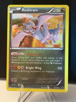 Reshiram 63/108 Holo Pokemon Card TCG Roaring Skies Lightly Played - Image 1