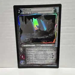Decipher HOLO Gollum, Dark as Darkness Minion LOTR TCG Card 9R+28 - Image 1