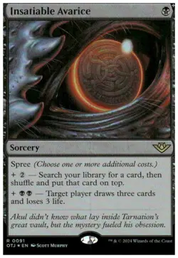 Outlaws of Thunder Junction #91 Insatiable Avarice Foil - Image 1