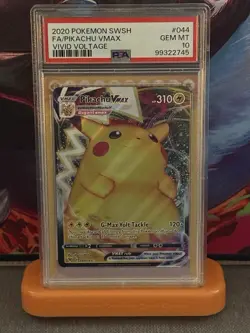 2020 Pokemon Pikachu VMAX Full Art Vivid Voltage CHONKACHU PSA GEM MINT 10 - Image 1