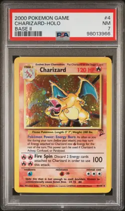 2000 POKEMON GAME BASE II #4 CHARIZARD-HOLO PSA 7 - Image 1