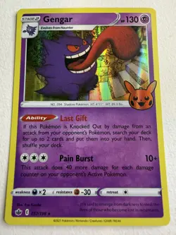 Pokemon Gengar TCG Holo Rare Promo Card 057/198 Trick or Trade - Image 1