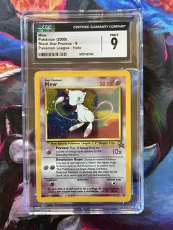 2000 POKEMON BLACK STAR PROMOS - POKEMON LEAGUE - HOLO #9 MEW CGC 9 - Image 1
