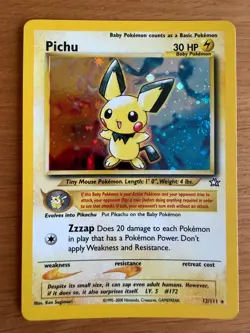 Pokemon TCG Pichu #12 [NM] Gym Heroes Holo Rare Near Mint Excellent Condition - Image 1