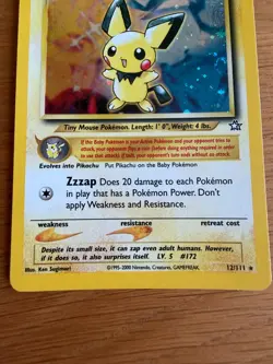 Pokemon TCG Pichu #12 [NM] Gym Heroes Holo Rare Near Mint Excellent Condition - Image 4
