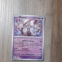 Pokemon Mewtwo 150/165 Scarlet & Violet 151 Reverse Holo Rare 130 HP Psyslash - Image 1