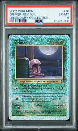 2002 Pokemon Legendary Collection #78 Grimer Reverse Foil PSA 6 EX-MT - Image 1