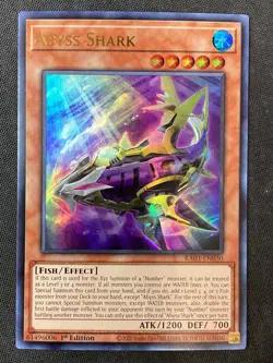 Yugioh TCG Quarter Century Bonanza #RA03-EN030 Abyss Shark 1st Ed Ultra Rare NM - Image 1