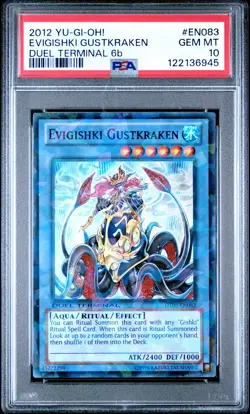 2012 YU-GI-OH! DUEL TERMINAL 6B #EN083 EVIGISHKI GUSTKRAKEN PSA 10 - Image 1