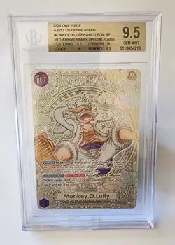 2025 ONE PIECE EN MONKEY D LUFFY 3RD ANNIVERSARY GOLD OP05-119 BGS 9.5 GEM MINT - Image 1