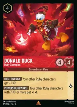 1x Donald Duck-Ruby Champion 121/204 Whispers in the Well Non-Foil Lorcana - Image 1
