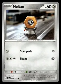 Meltan 102/142 Pokemon Card Stellar Crown Common 60 HP Near Mint NO - Image 1
