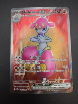 Pokemon Medicham EX Full Art Ultra Rare Holo English Card 161/142 Stellar Crown - Image 1