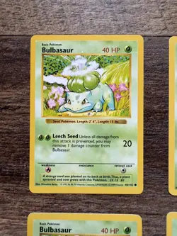 Bulbasaur 44/102 Base Set SHADOWLESS Pokemon WotC 12 Card Lot - White Dot Error - Image 3