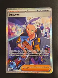 Pokemon Drayton TCG Holo Card Sv08: Surging Sparks 244/191 Trainer NM MINT - Image 1