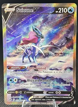 Pokemon TCG Suicune V Crown Zenith: Galarian Gallery Ultra Rare Card GG38/GG70 - Image 1