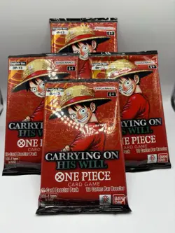 Bandai One Piece Card Game OP-13 Carrying On His Will lot x4 packs - Image 1