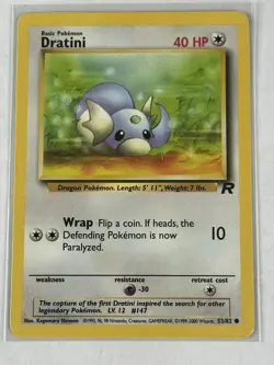 Dratini Pokemon Card 53/82, Base Set Team Rocket, WOTC 2000 - Image 1