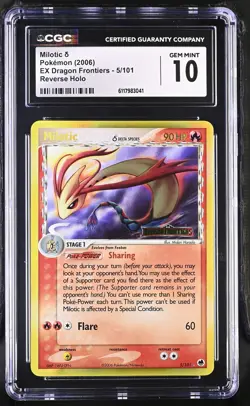 CGC 10 Milotic EX Dragon Frontiers 5/101 Reverse Holo Stamped Pokemon Card - Image 1