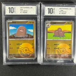 Pokemon 2pc Chinese cards Meowth, Persian 151C-050 051 Grade10 - Image 1