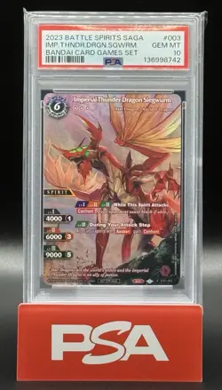 2023 BATTLE SPIRITS SAGA PROMO #003 IMP.THNDR.DRGN.SGWRM. BANDAI CARD SET PSA 10 - Image 1
