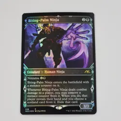MTG Biting-Palm Ninja Showcase Foil Rare Kamigawa Neon Dynasty Black Magic NM - Image 1