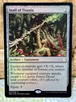 Staff of Titania Commander:The Brothers' War BRC LP MTG FOIL w/ TOKEN - Image 1