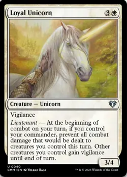 X 1 Loyal Unicorn NM-M Commander Masters CMM 040 MTG Magic The Gathering - Image 1