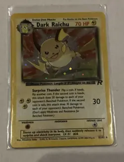 Pokemon Dark Raichu Holo TCG Card 83/82 Secret Rare - Image 1